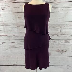 S.L. Fashions vintage layer ruffle plum dress